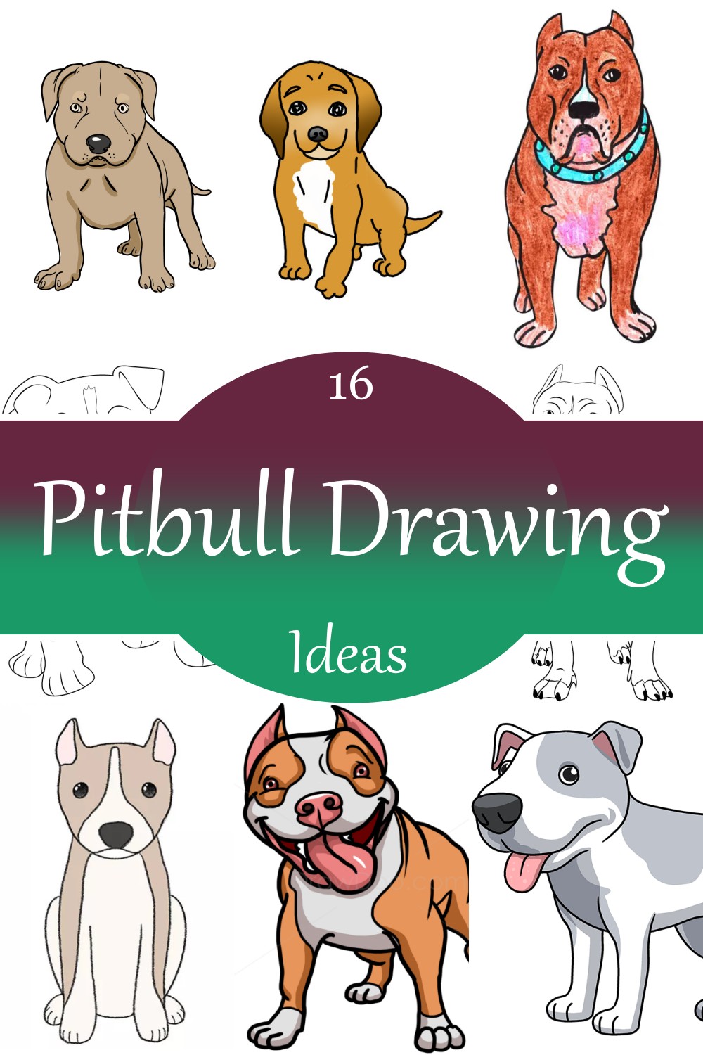 16 Pitbull Drawing Ideas