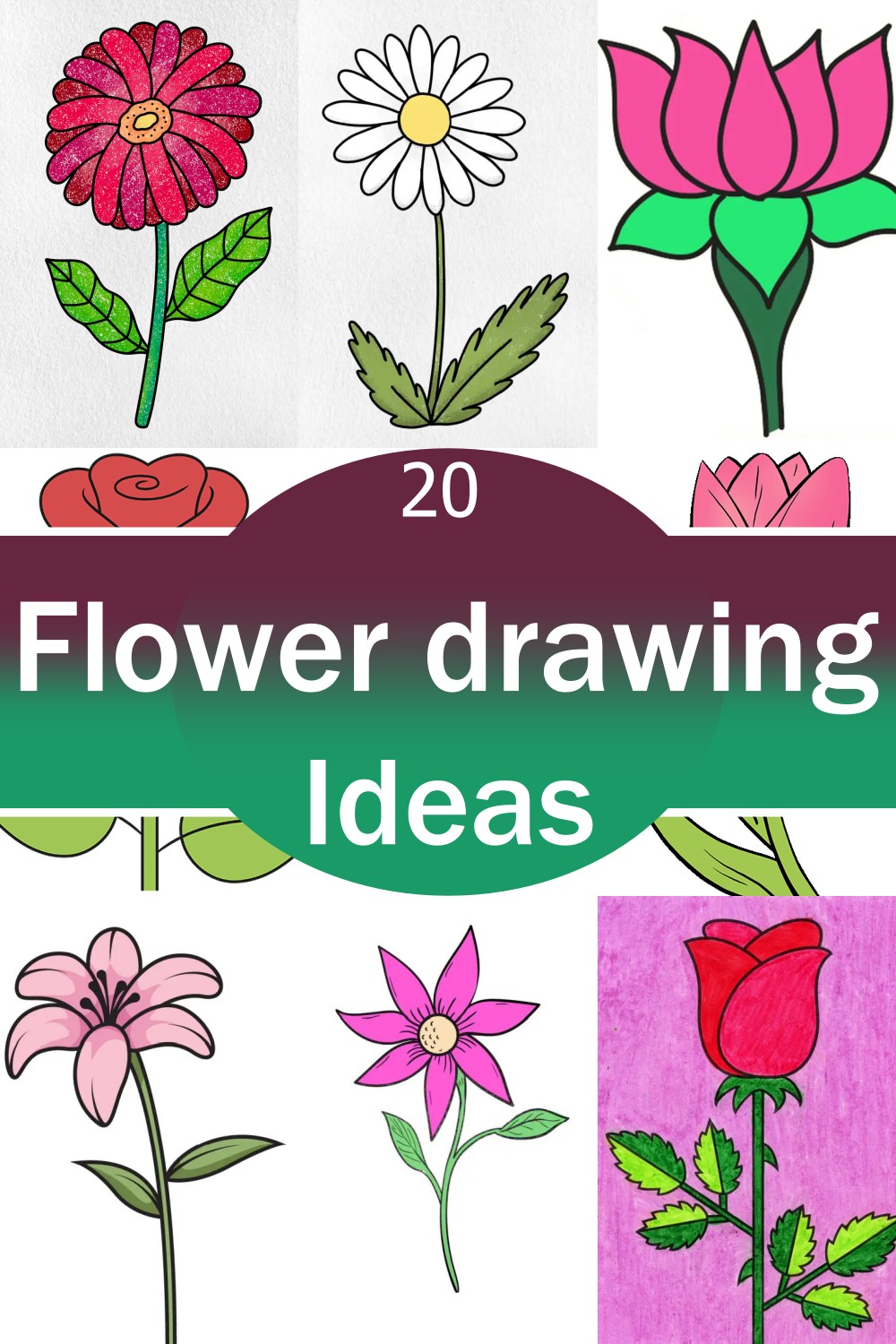 flower easy drawing for kids - Clip Art Library-saigonsouth.com.vn