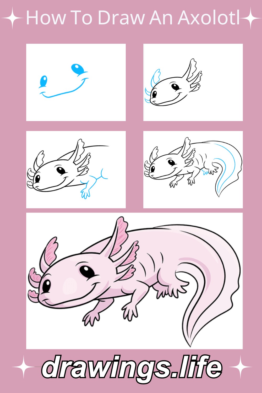 How To Draw An Axolotl   Easy Drawing Tutorial For Kids